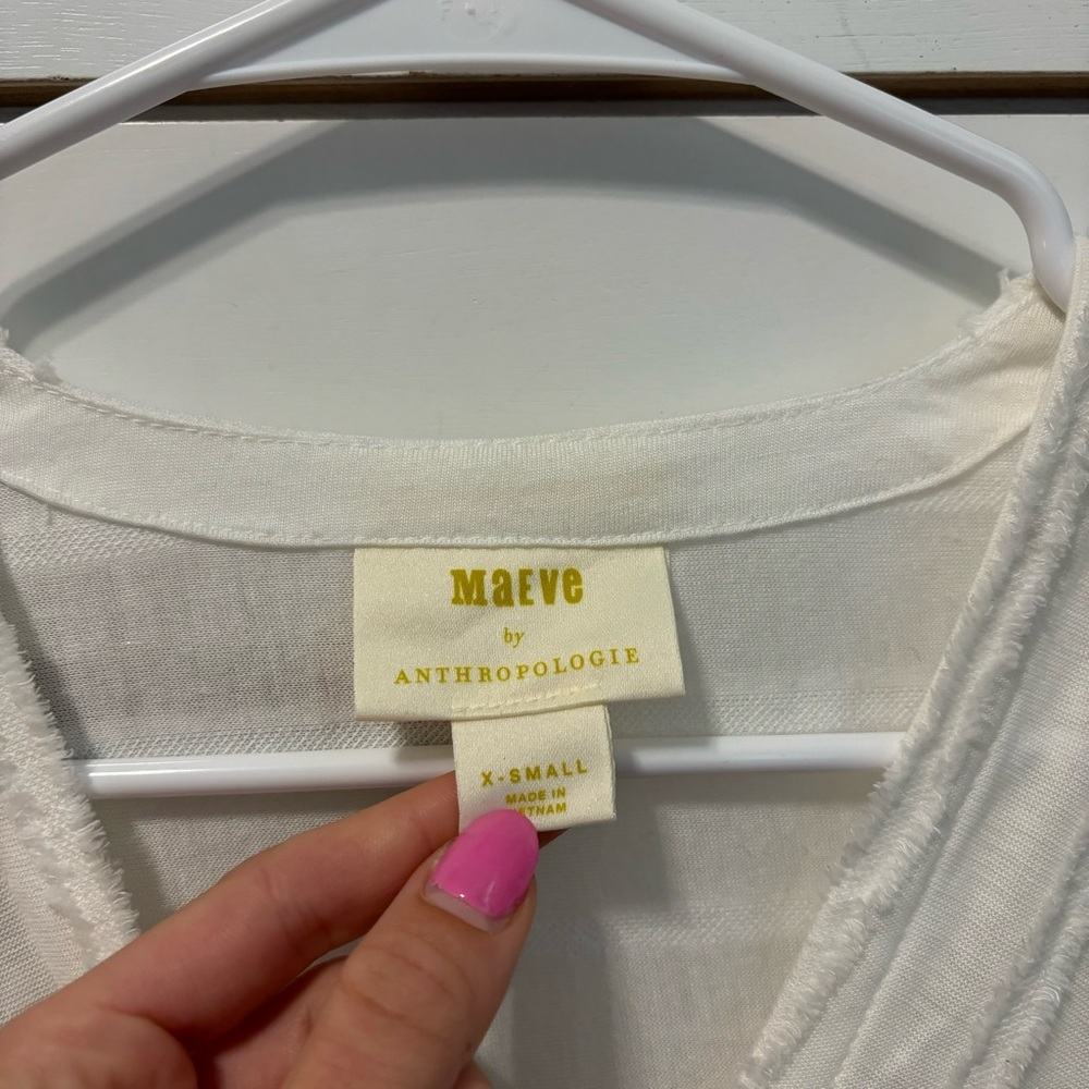 Anthropologie White Audre Textured Top - Picture 6 of 9